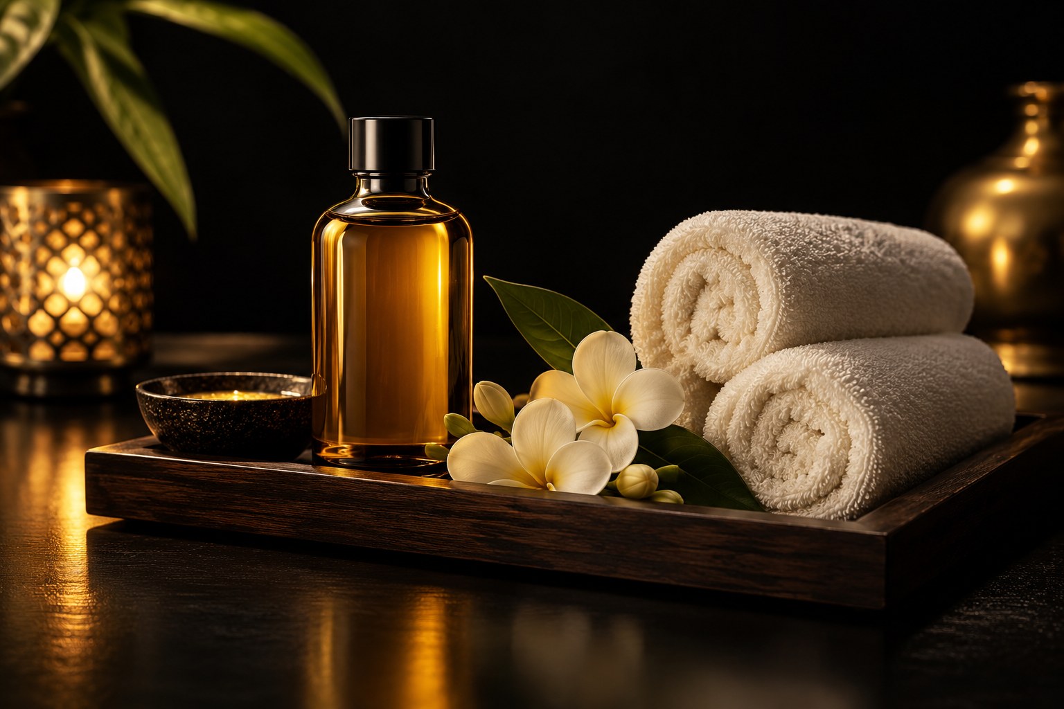 Aromatic oils and soft towels